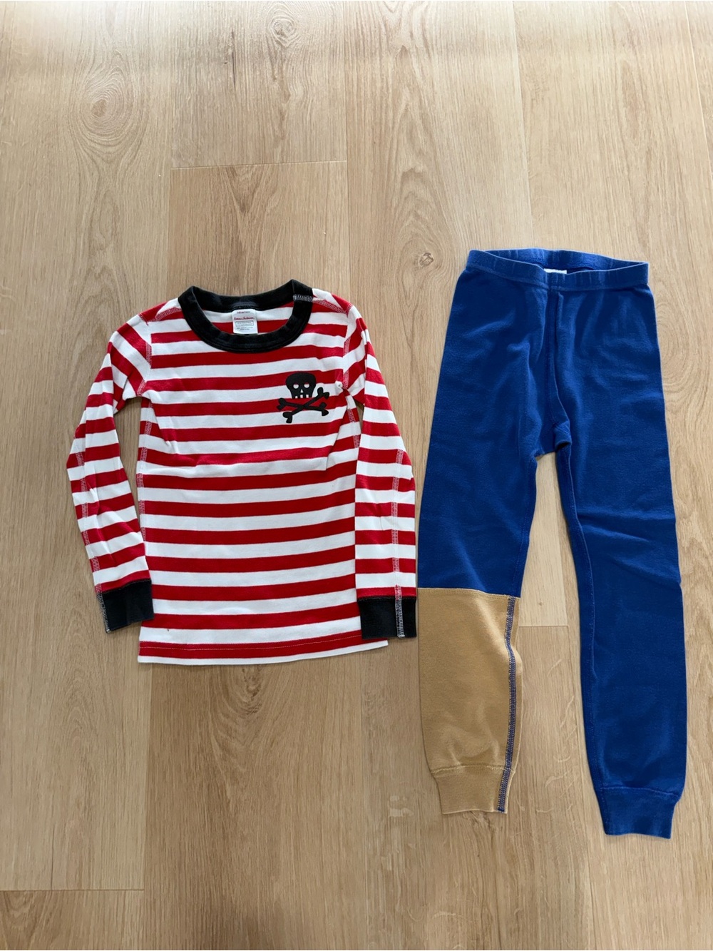 Hanna Andersson Red & White Striped Pirate Top with Blue and Tan Pants